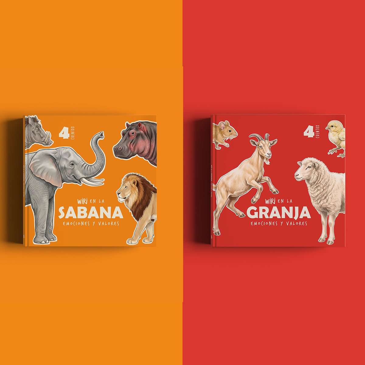 Pack Cuentos Emociones y Valores | ANIMALES DE LA SABANA Y LA GRANJA