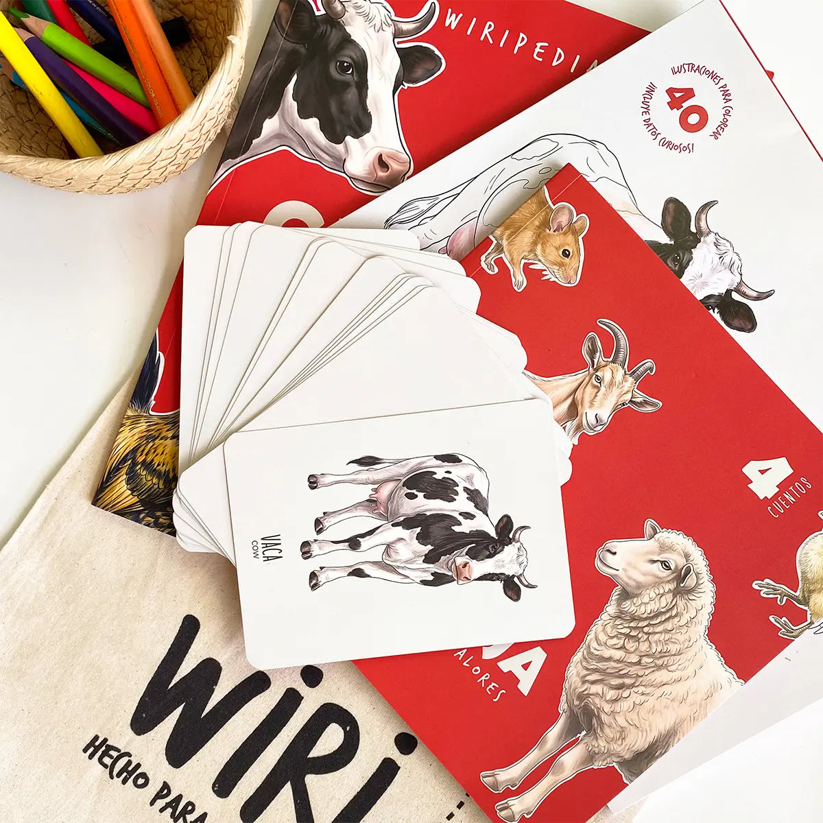 Pack descubrimiento completo libro y tarjetas didácticas animales de la granja