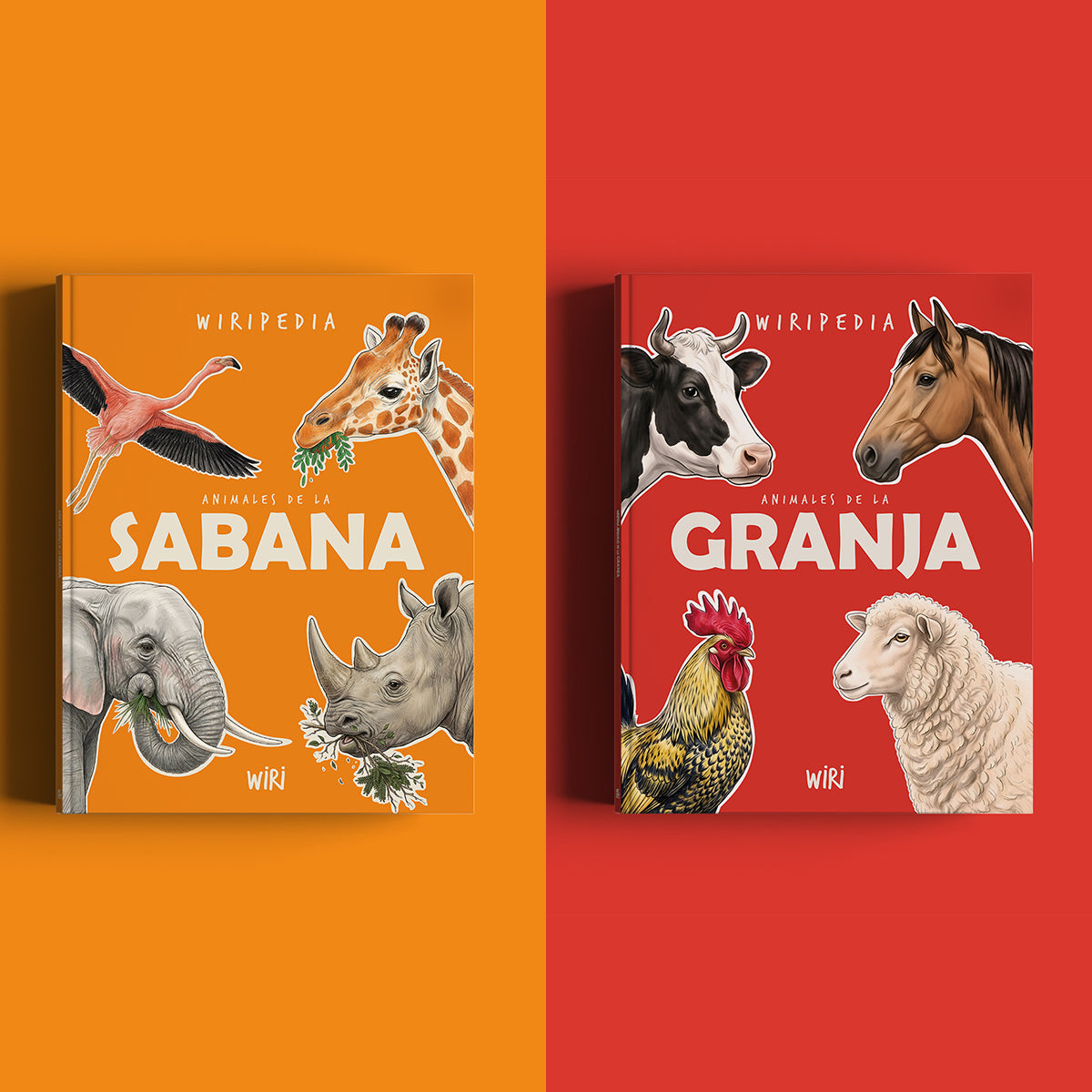 PACK DOBLE DESCUBRIMIENTO WIRIPEDIAS DE ANIMALES DE LA SABANA Y LA GRANJA